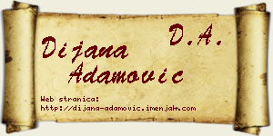 Dijana Adamović vizit kartica